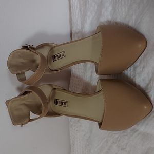 Idifu 8.5 1 Tan / Beige Ankle Strap Heels